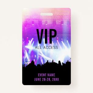Custom Concert VIP All Access Pass ID Badge