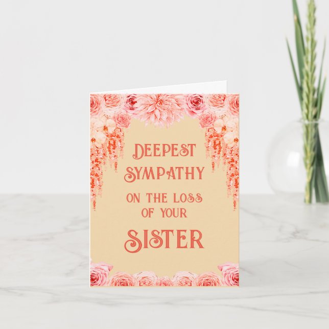 Custom Condolence Message Card For Loss Of Sister (Front)
