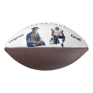 Custom Congrats Grad Photo & Name Football
