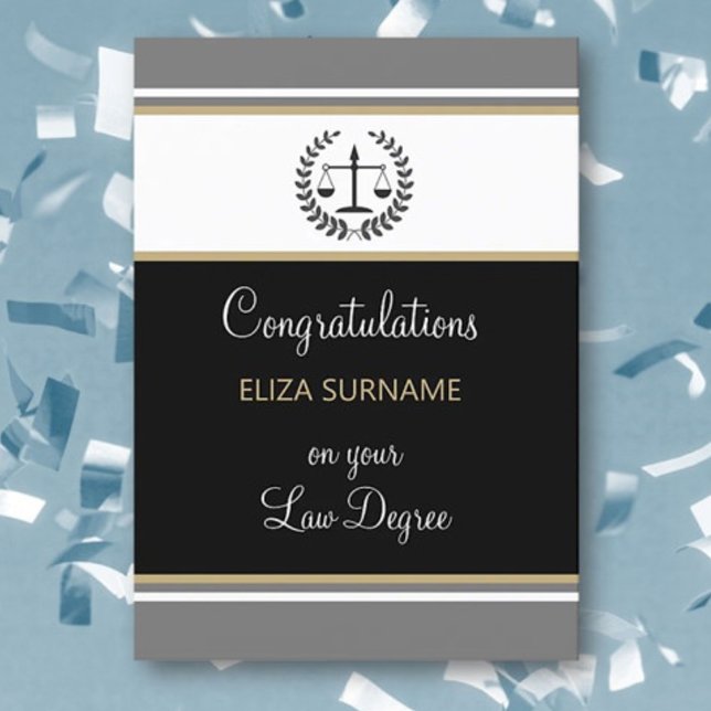 Custom, Congrats Law degree Graduation card (Creator Uploaded)