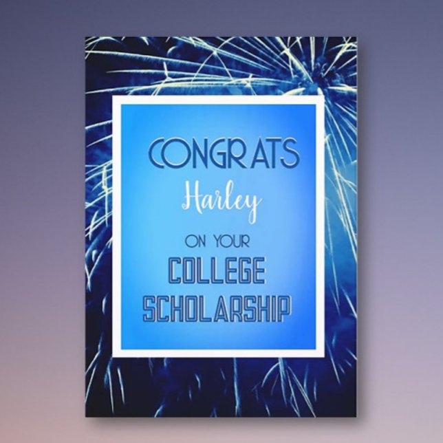 Custom Congrats on College Scholarship card!  Card (Creator Uploaded)