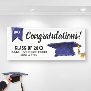Custom Congrats to Class of 2018 Graduation Cap Banner