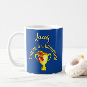Custom Congratulations Champion Trophy Coffee Mug