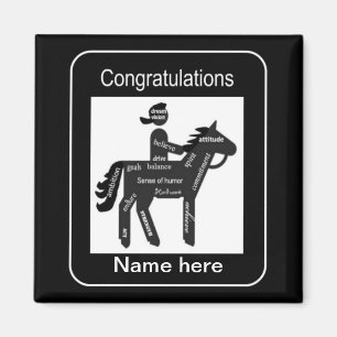 Custom, Congratulations, Equestrian, Horse Event, Magnet