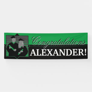 Custom Congratulations graduation green banner