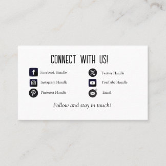 Custom Connect With Us Business Card