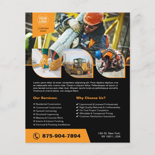 Custom Constraction Company Flyer (Front)