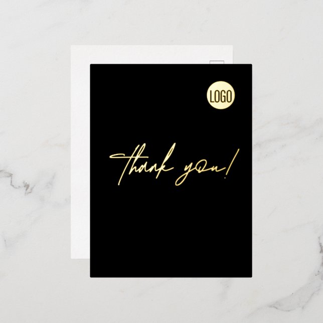 Custom Construction Business Logo Simple Vertical Foil Invitation Postcard (Front/Back)