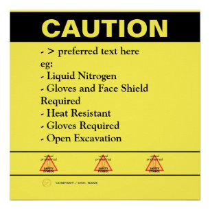Custom Construction Safety Caution Notice Poster