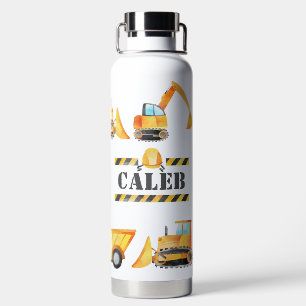 Custom Construction Water Bottle   Custom Name
