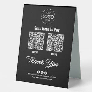 Custom Contactless Payment QR Code Black 
