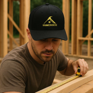Custom Contractors Company Name Gold Construction Embroidered Hat