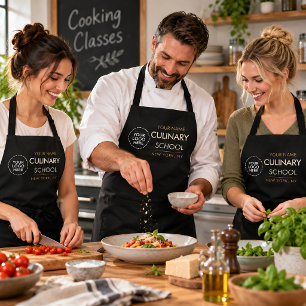 Custom Cooking School Apron Business Logo & Name