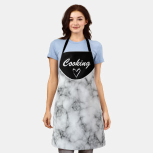 Custom Cooking White Marble Apron