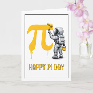 Custom Cool Astronaut Painting Pi Symbol Pi Day Card