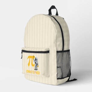 Custom Cool Astronaut Painting Pi Symbol Pi Day Printed Backpack