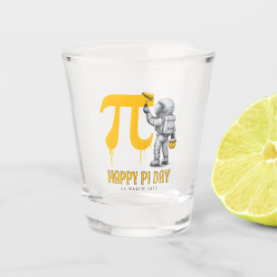Custom Cool Astronaut Painting Pi Symbol Pi Day Shot Glass