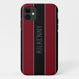 Custom cool auto racing stripes black red Case-Mate iPhone case