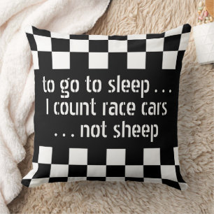 Custom Cool Black And White Chequered Flag Pattern Cushion