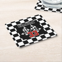 Custom Cool Black And White Chequered Flag Pattern