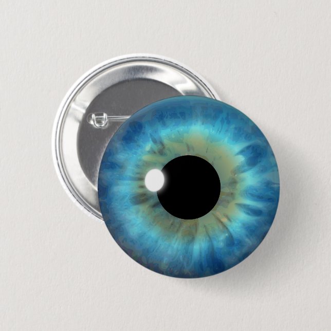 Custom Cool Blue Eye Iris Eyeball Fun Round Button (Front & Back)