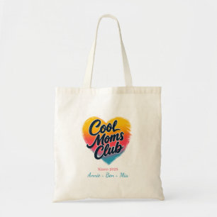 Custom "Cool Moms Club" Heart Tote Bag
