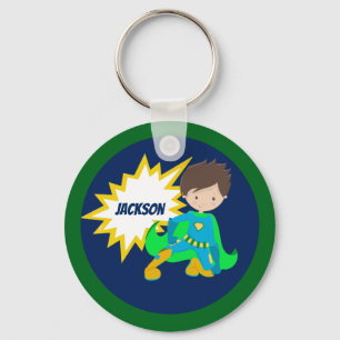 Custom Cool Superhero Action Bubble Key Ring