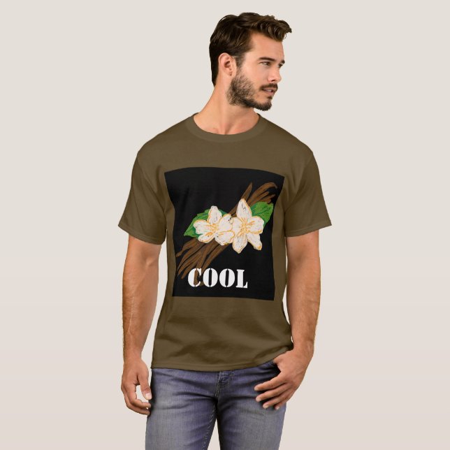 Custom Cool Text Brown Colour Basic Men's handsome T-Shirt (Front Full)