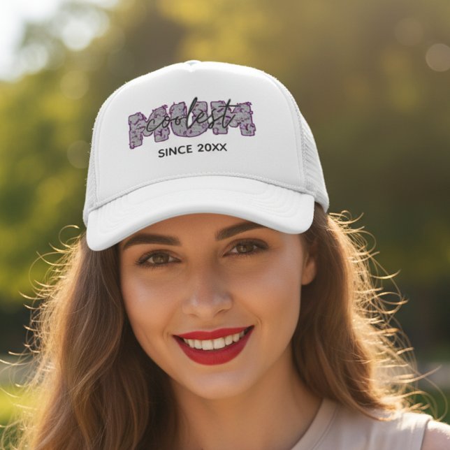 Custom Coolest Mom Since Year Mother's Day Trucker Hat (Custom Coolest Mom Since Year Floral Mother's Day Trucker Hat)