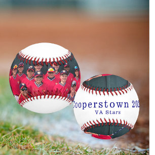 Custom Cooperstown Baseball Team Photo Keepsake