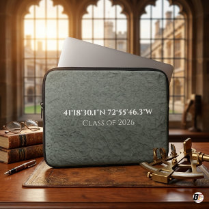 Custom Coordinates Class of 2026 Minimalist Laptop Sleeve