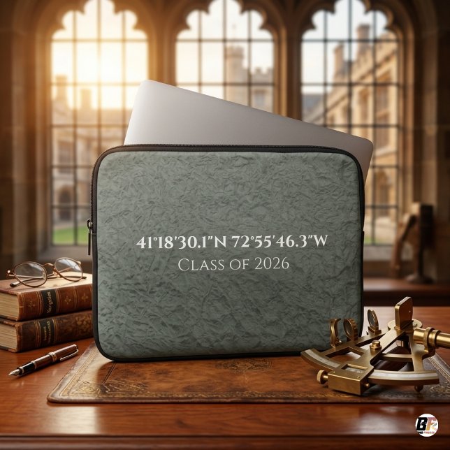 Custom Coordinates Class of 2026 Minimalist Laptop Sleeve (#graduation)