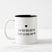 Custom Coordinates Longitude Latitude Valentines