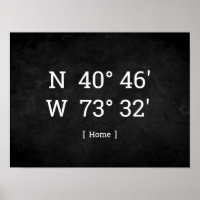 Custom Coordinates Personalised Home Location Gift