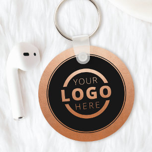 Custom Copper Promotional Business Logo Branded Key Ring