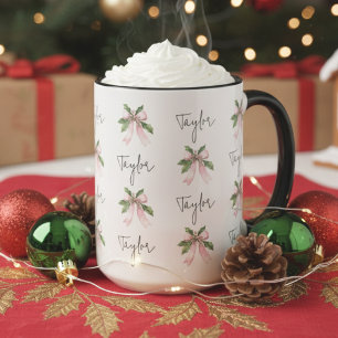 Custom Coquette Christmas Mug Gift for Her or Girl