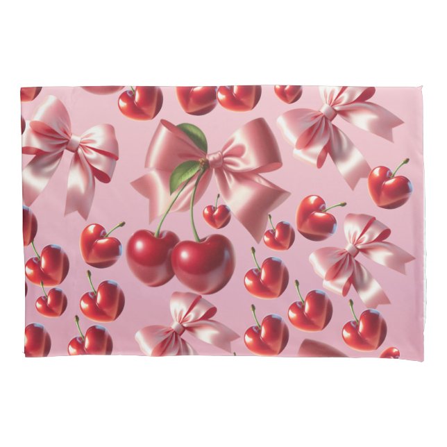 Custom Coquette Heart Bow Pattern  Pillowcase (Front)