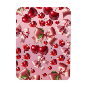 Custom Coquette Heart Bow Pattern Wrapping Paper Magnet