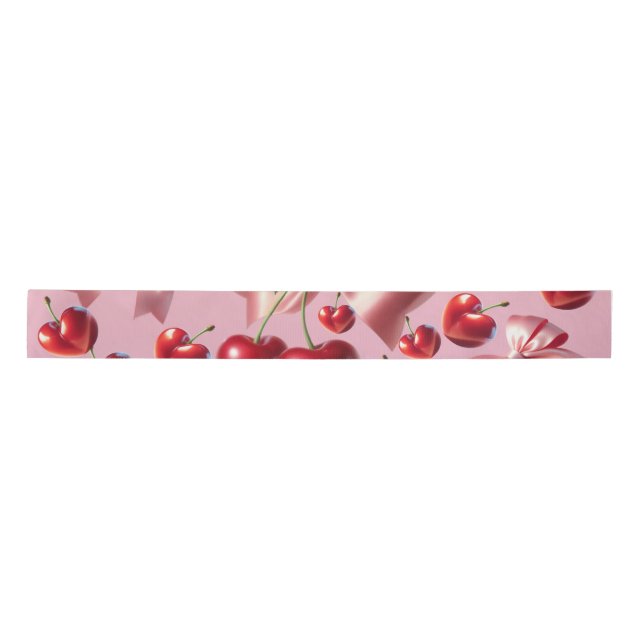 Custom Coquette Heart Bow Pattern Wrapping Paper Satin Ribbon (Front)