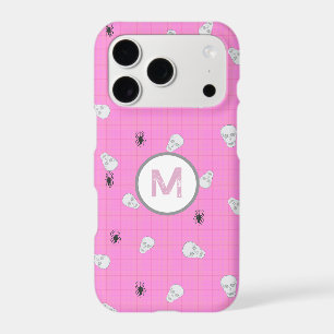 Custom Coquette Pink Plaid Halloween Skulls