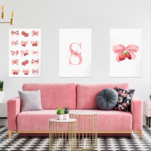 Custom Coquette Strawberries & Bows Design