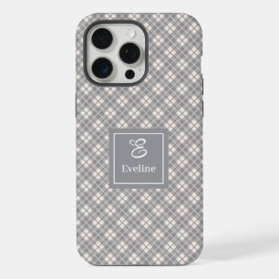 Custom Coral Grey iPhone Case Chic Monogram Style