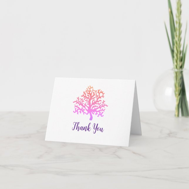 Custom Coral Reef Painting Thank You  Card (Front)