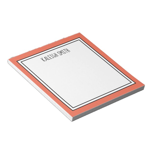 Custom Coral White Editable Colour Notepad (Angled)