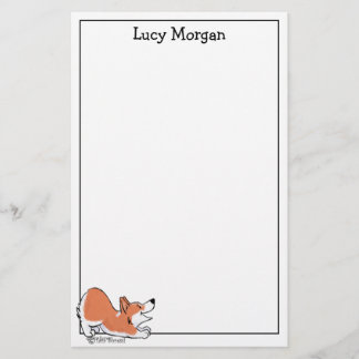 Custom Corgi Cute Dog Art Stationery