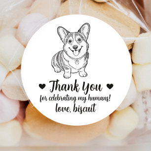 Custom Corgi Dog Wedding Favour Stickers
