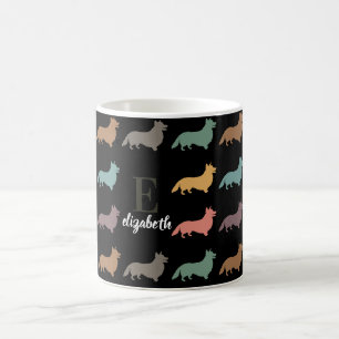 Custom Corgi Name Gift Retro Vintage Pet Lover Art Coffee Mug