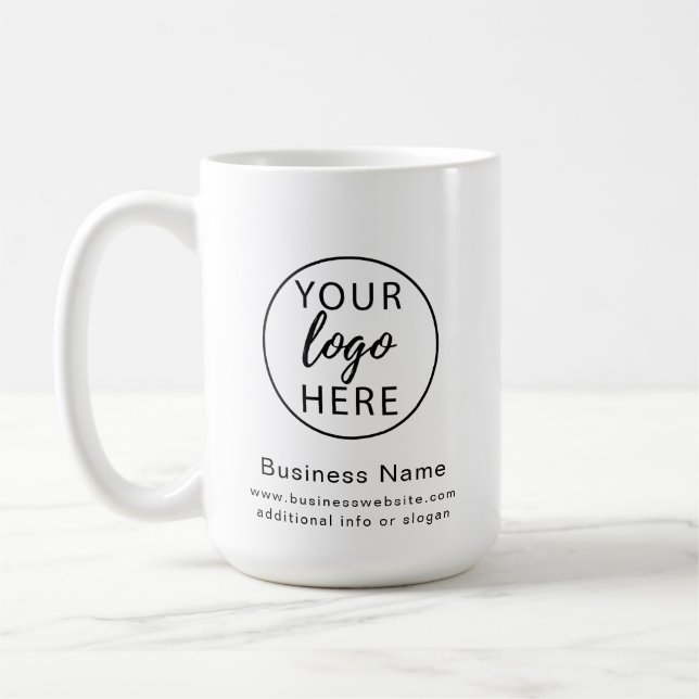Custom Corporate Business Company Logo Coffee Mug (Left)