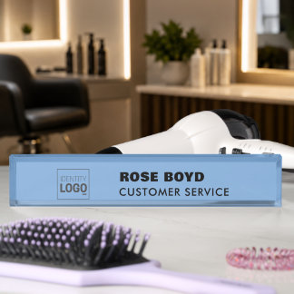 Custom Corporate Business Logo Black Acrylic Desk Nameplate