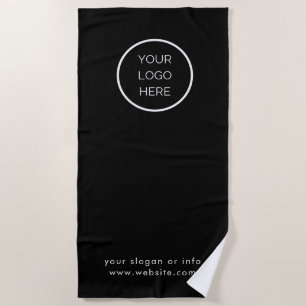 Custom Corporate Business Logo Black Chocolate Fav Beach Towel